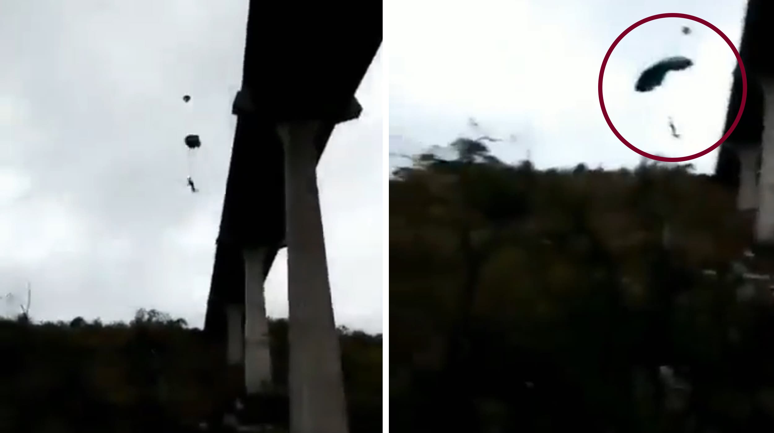 [Video] Paracaidistas utilizan el Puente Apatlaco de Cuernavaca como zona de aterrizaje 