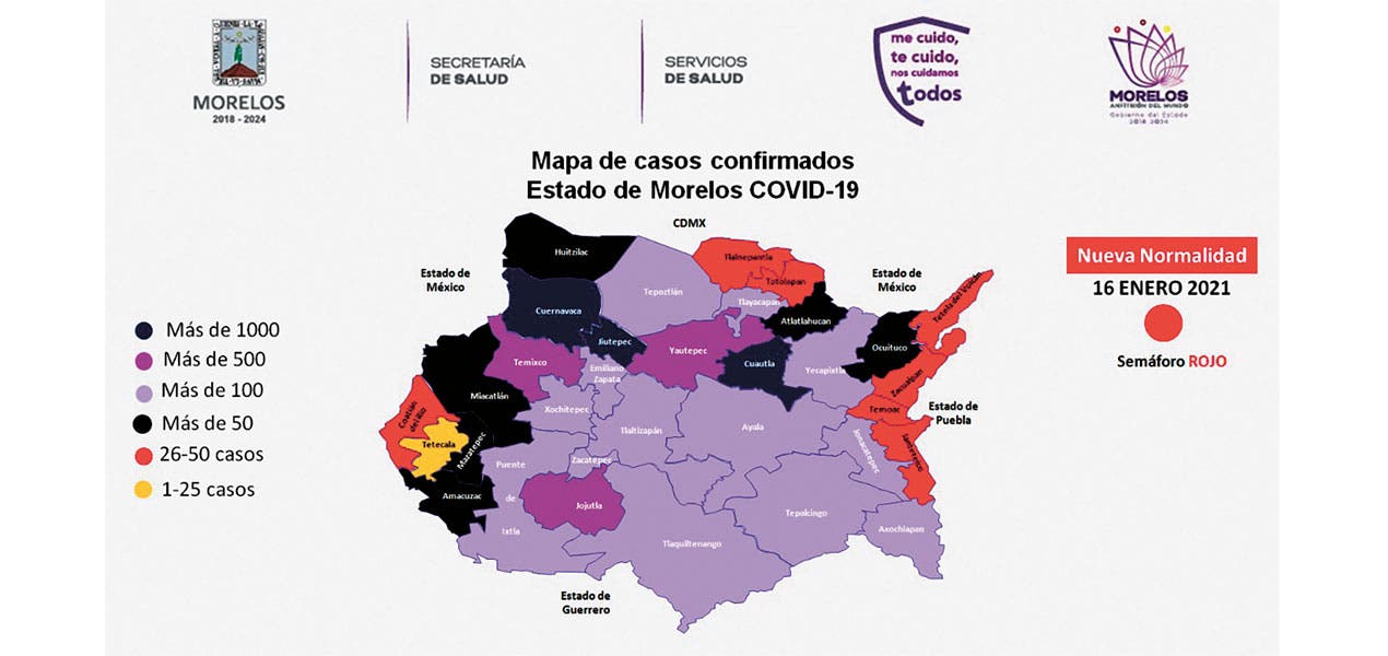 Inicia el fin de semana con 413 nuevos enfermos de COVID-19 en Morelos