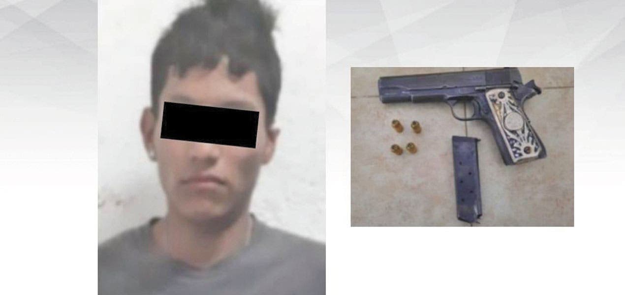 Detienen a joven con pistola fajada en Morelos