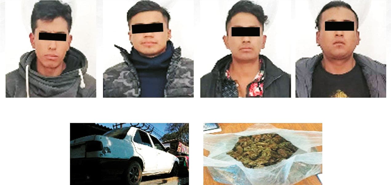 Caen cuatro hombres con marihuana en Morelos