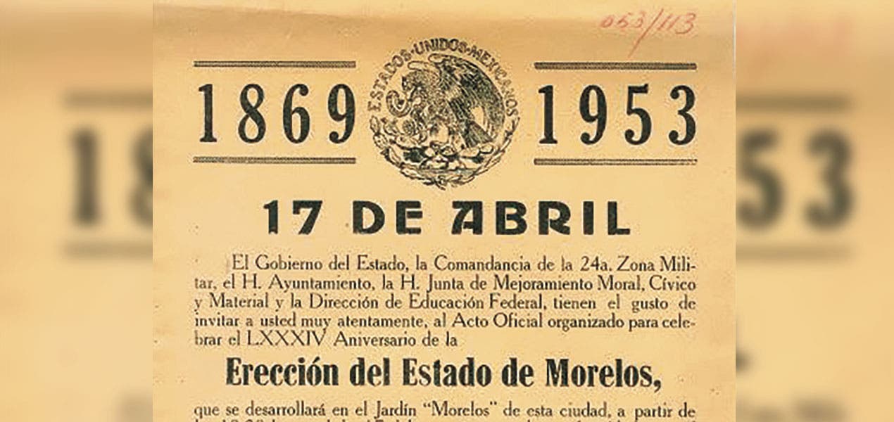 Archivo. El 17 de abril de 1869, Morelos es reconocido como Estado.