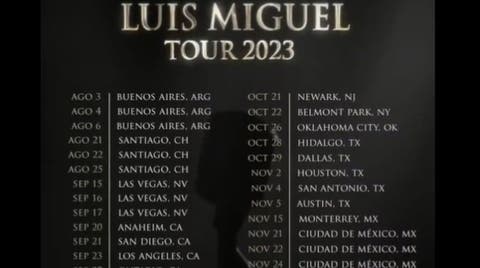 Boletos Luis Miguel tour 2023: Fechas, lugares y canciones