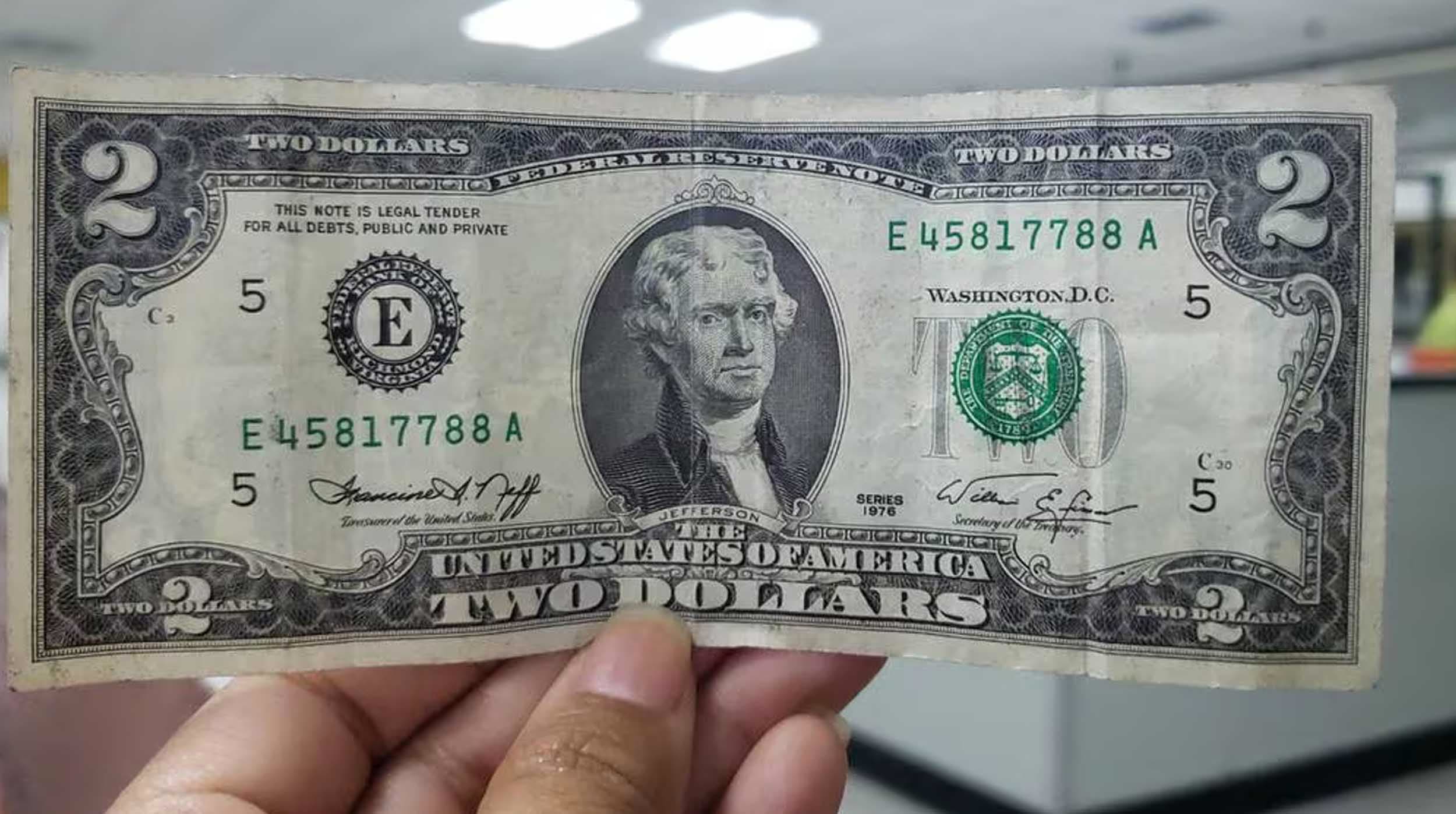 Mira el billete de 2 dólares que puede hacerte rico