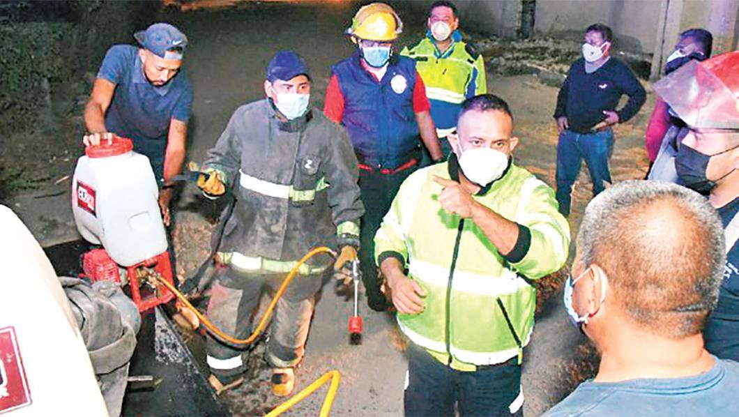 Sanitizan en Puxtla, Cuautla