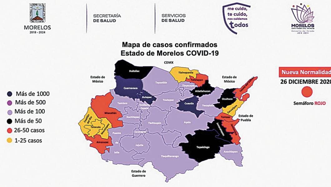 Confirman 113 nuevos pacientes COVID en Morelos