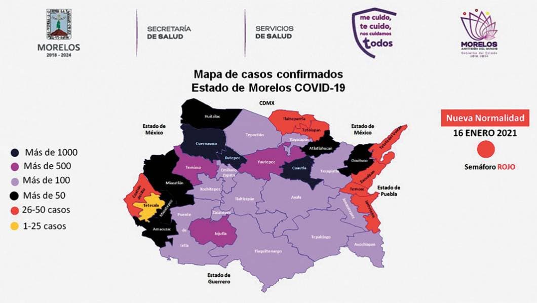 Inicia el fin de semana con 413 nuevos enfermos de COVID-19 en Morelos