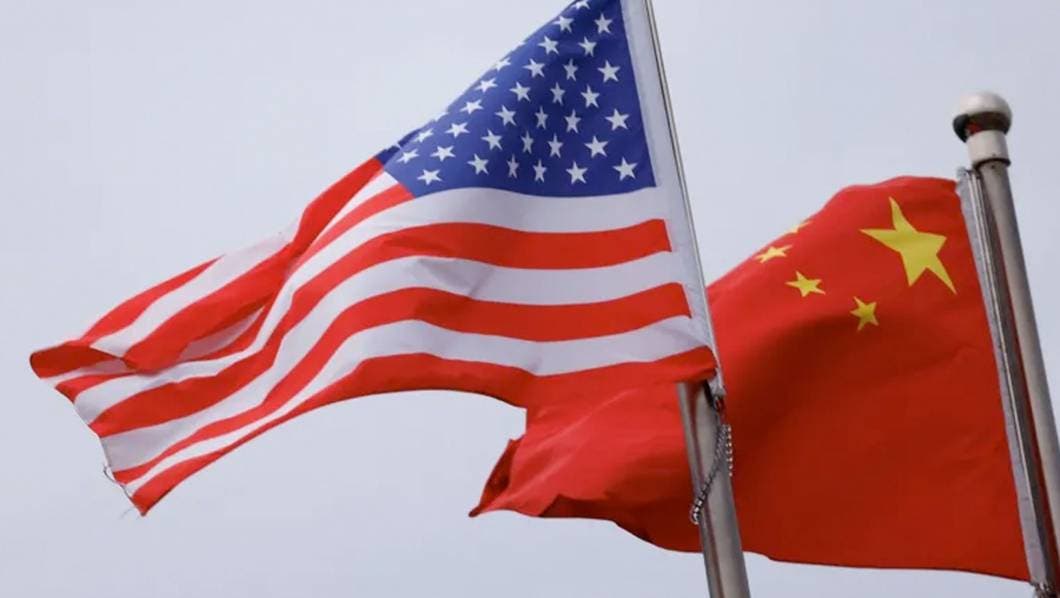 Bandera de China y Estados Unidos