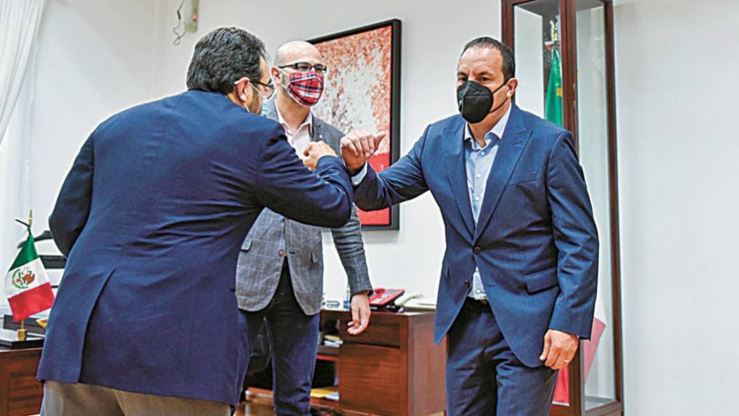 José Miguel Ángel Van-Dick Puga. El nuevo titular del IMSS Morelos se reúne con el gobernador Cuauhtémoc Blanco.