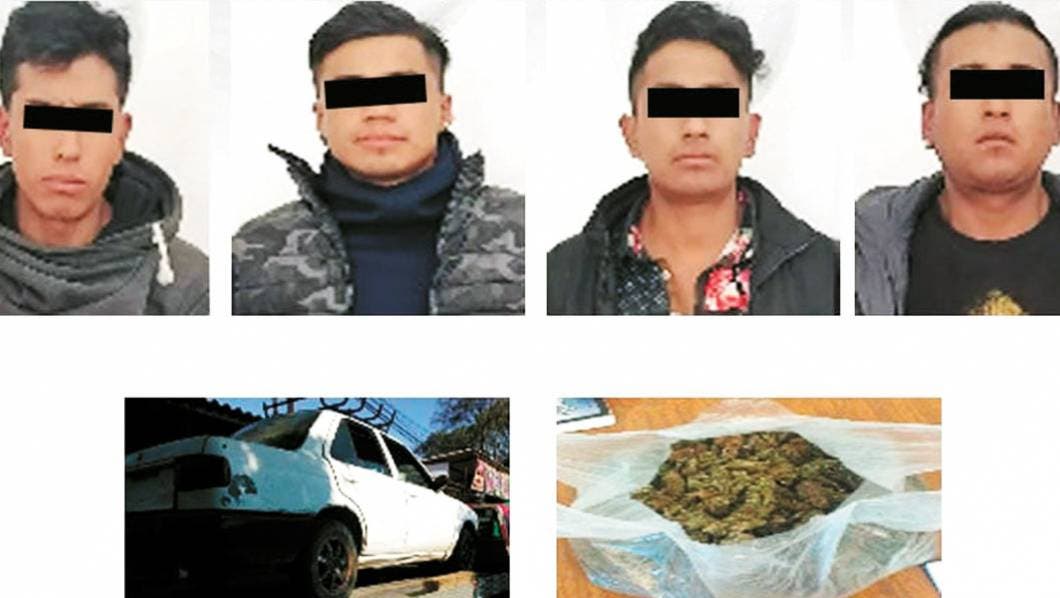 Caen cuatro hombres con marihuana en Morelos