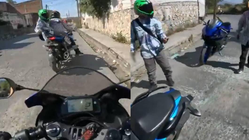 VIDEO | Delincuentes despojan de su motocicleta a un ciudadano en Jiutepec