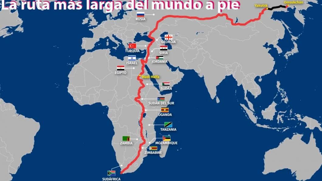La ruta más larga que se puede hacer a pie