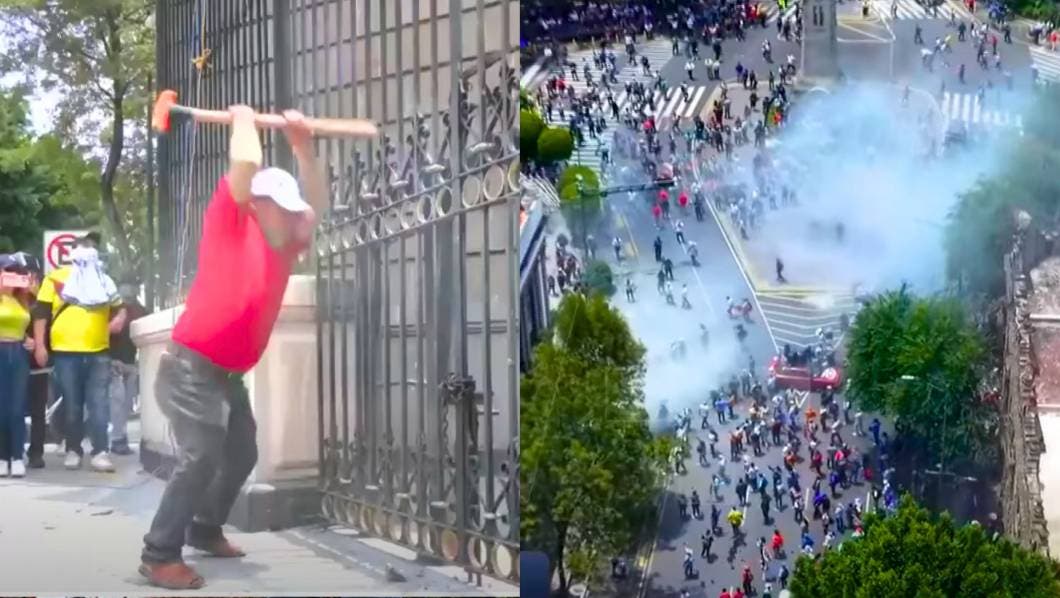 Encapuchados vandalización 