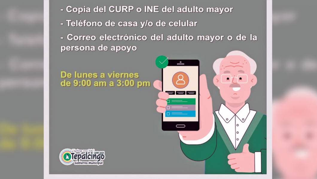 Tepalcingo ayudará a adultos mayores a registrarse para vacuna COVID19