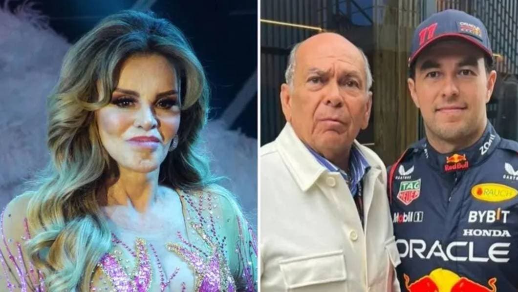 Captan tomados de la mano a Lucía Méndez y el papá de Checo Pérez