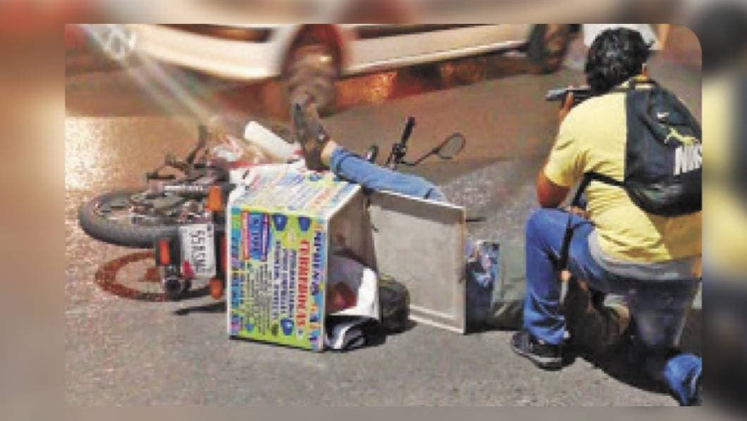 Derrapa en moto en Cuernavaca