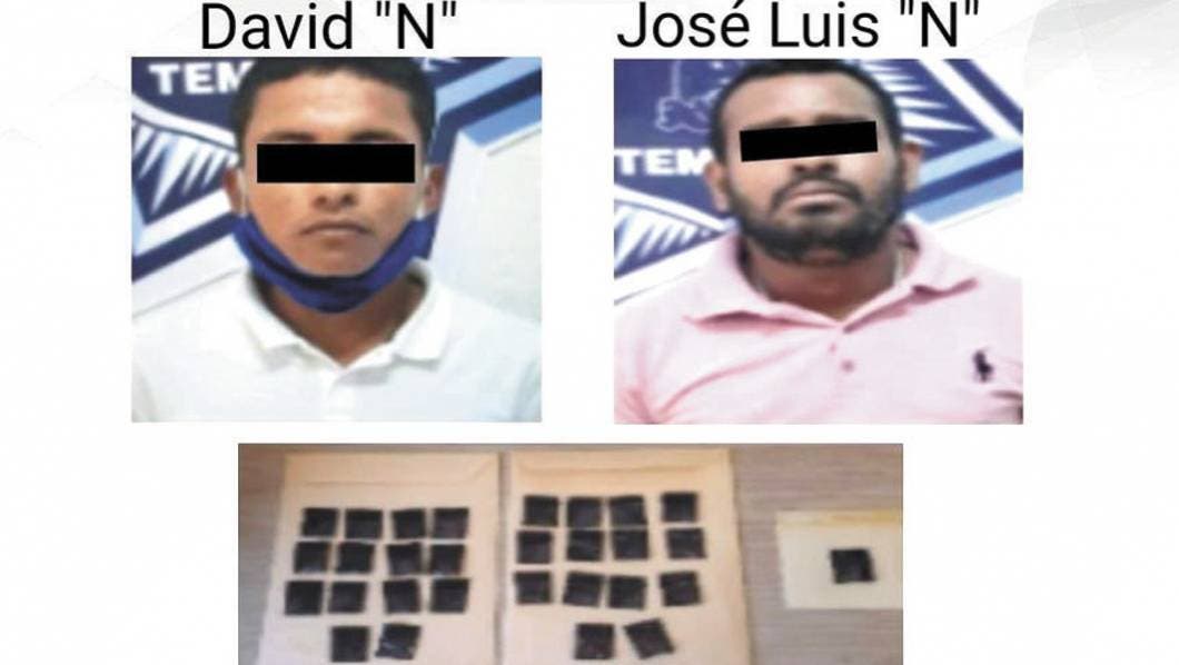 Aseguran a dos con droga en Temixco