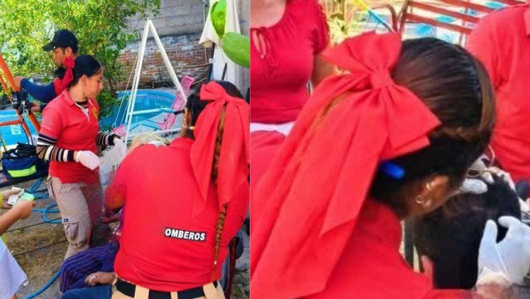 Madre e hijo resultan lesionados al caer a una alberca en Jojutla