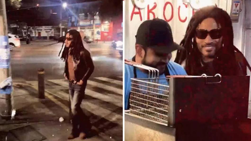 VIDEO: Lenny Kravitz va a puesto de hamburguesas en CDMX, habla con los clientes y hasta baila