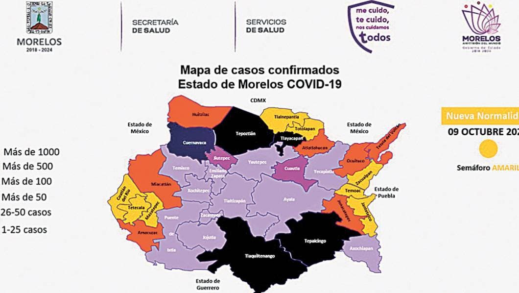 Baja letalidad y suben casos de COVID-19 en Morelos