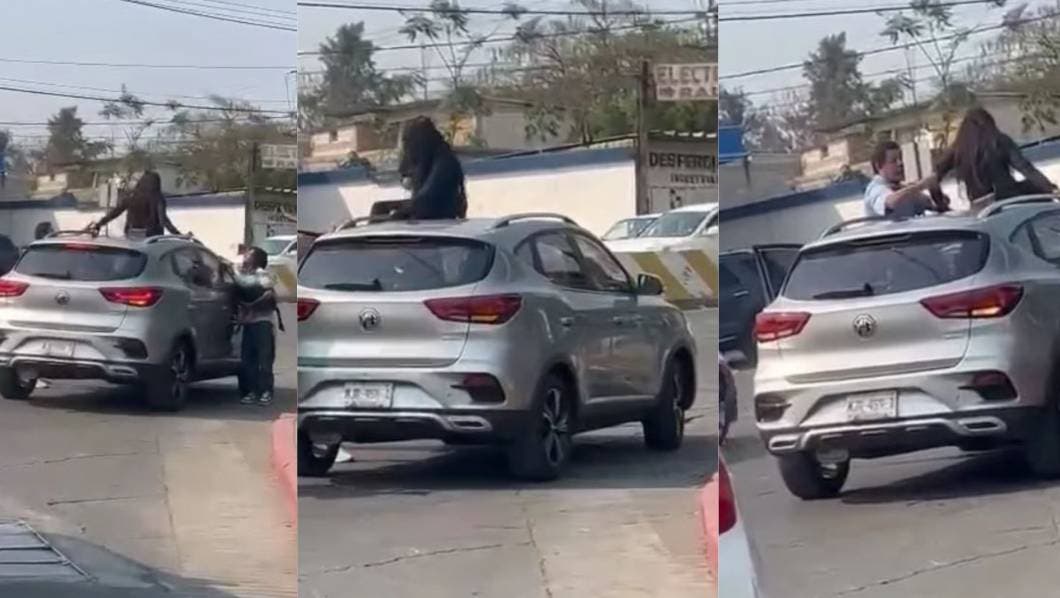 mujer, toldo, camioneta