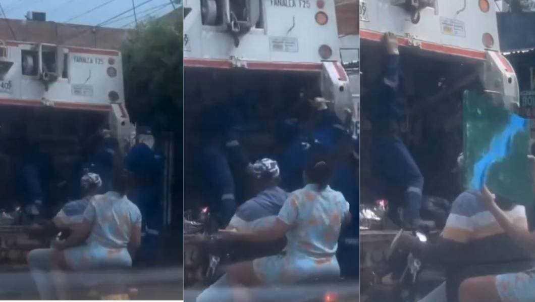 Mamá colombiana, maqueta, persecución, camión de basura