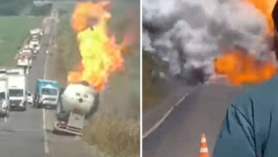 VIDEO: Explota pipa de gas en carretera y deja seis heridos, incluidos reporteros y bomberos