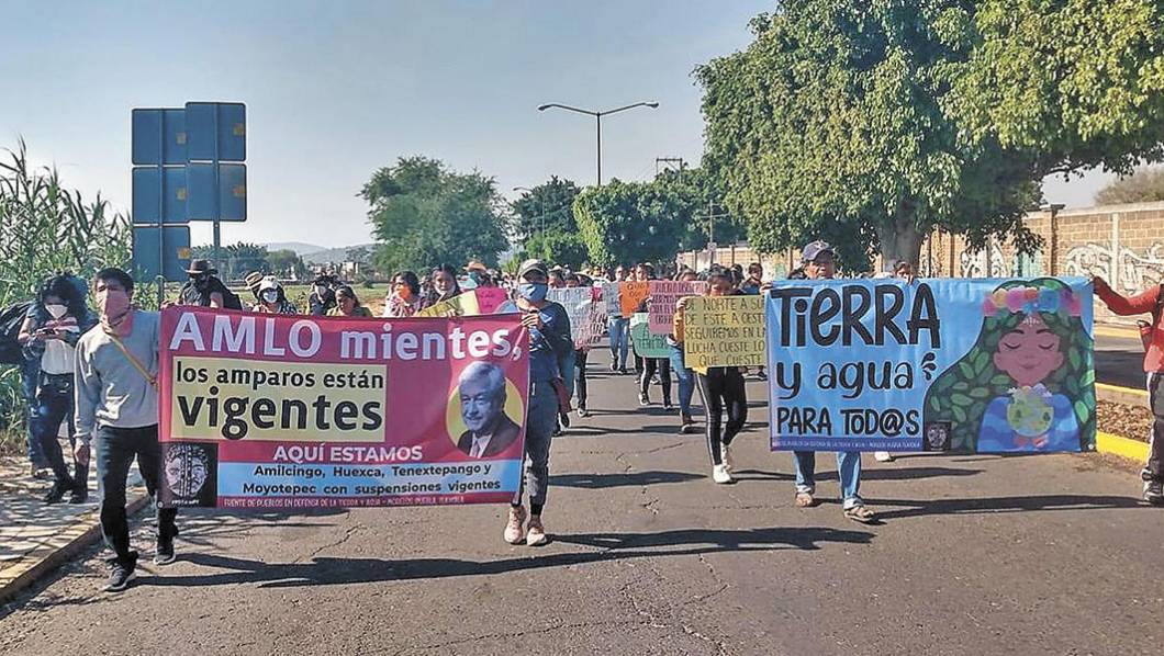 Marchan contra operación de termoeléctrica en Huexca