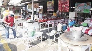 Sanitizan mercados de Oaxtepec y Cocoyoc en Yautepec