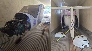 Detienen a dos personas en Morelos por transportar avioneta desmantelada