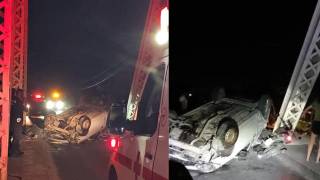 Vuelcan 3 hombres a bordo de un auto en Jojutla