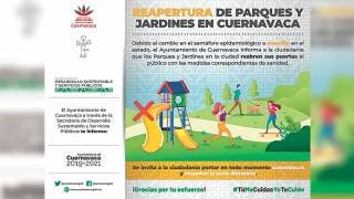 Vigilan que parques de Cuernavaca estén libres de contagios