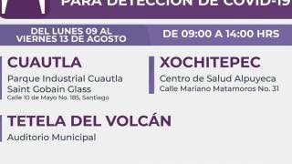 Desde el lunes, pruebas para detectar COVID19 a personas de...