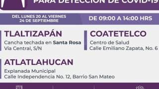 En estos municipios de Morelos habrá pruebas gratuitas para...