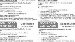 Segundas dosis de Pfizer en 4 municipios de Morelos
