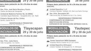 Vacunación a los de 30 a 39 años en Tepoztlán, Tlayacapan, Y...