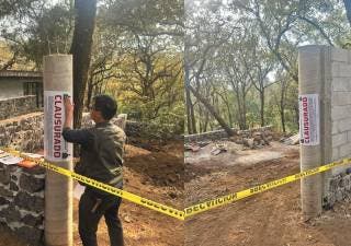 Clausuran dos obras irregulares en Tepoztlán