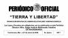La imágen contiene:  Periódico Oficial Tierra y Libertad Crean la Secretaría de Anticorrupción