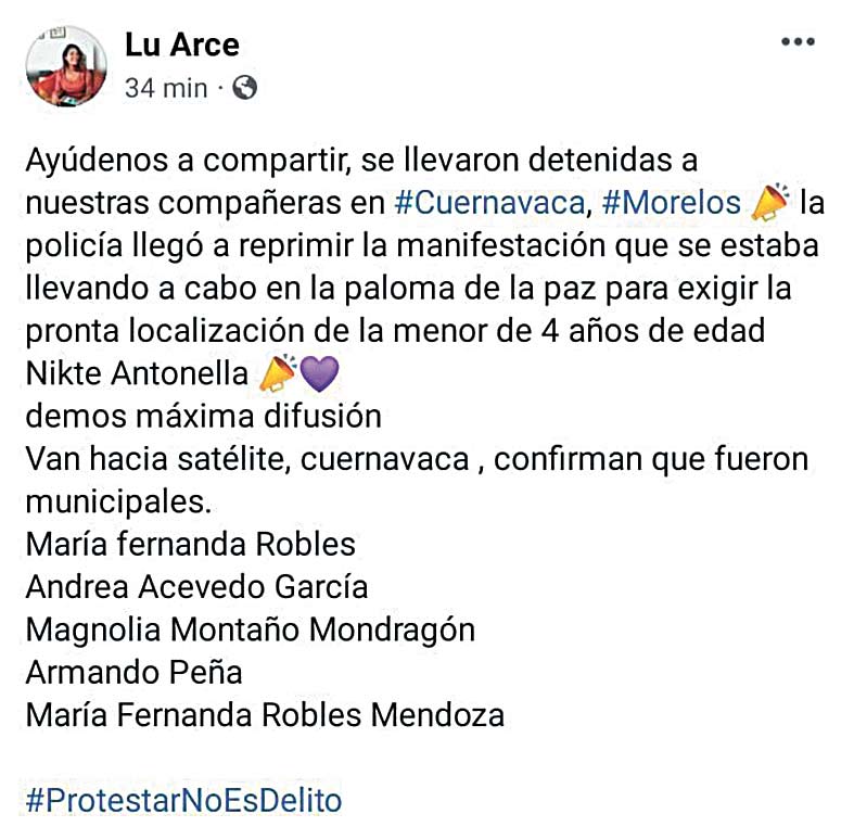 Lu Arce - Activistas detenidas Cuernavaca, Morelos