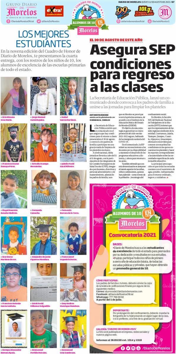 Los mejores estudiantes de Morelos