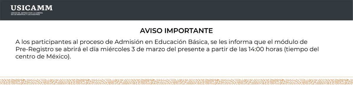 Pre registro Participantes plazas Maestros  USICAMM