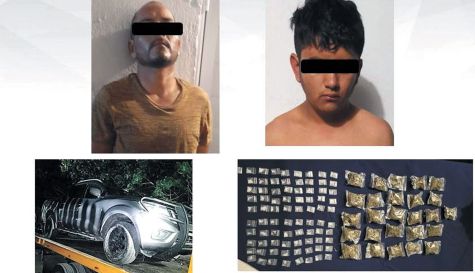 Detienen en Morelos a par de sujetos con droga y auto robado
