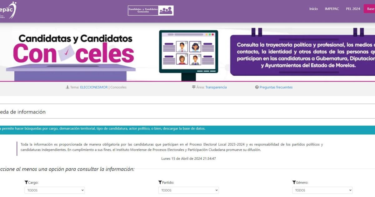 En marcha sistema para conocer a candidatos de Morelos