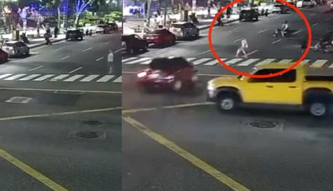 Por pasarse el semáforo en rojo automovilista atropella a dos personas