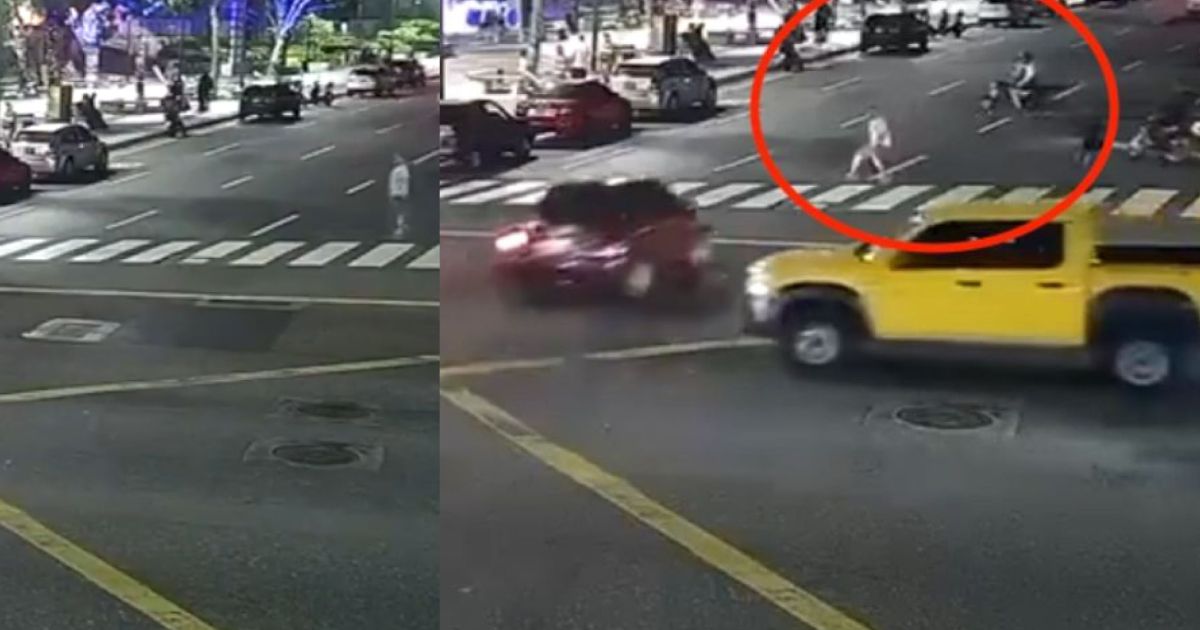 Por pasarse el semáforo en rojo automovilista atropella a dos personas