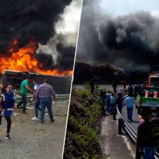 20 muertos en choque entre tractocamión y autobús con turistas.jpg