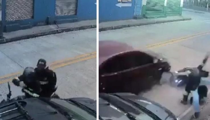 VIDEO: Arrolla a motociclistas que asaltaron a una señora en Guayaquil