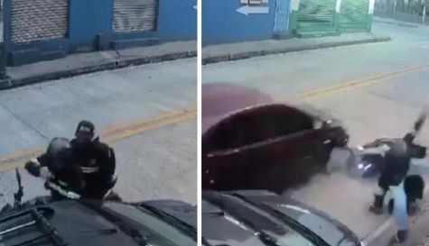 VIDEO: Arrolla a motociclistas que asaltaron a una señora en Guayaquil