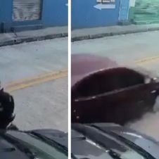 VIDEO: Arrolla a motociclistas que asaltaron a una señora en Guayaquil