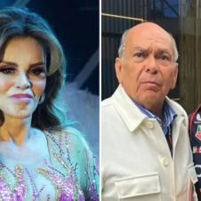 Captan tomados de la mano a Lucía Méndez y el papá de Checo Pérez
