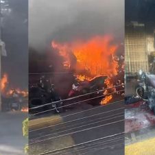 incendio, taller de motos, temixco